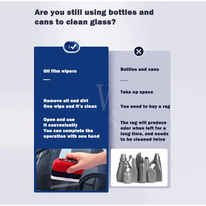 NEW 2024-2025 Car Glass Strong Gloss Cleaner Oil Film Remover Windshield Window Rearview Mirror Glass Cleaner Remover Dirt Car Cleaning Brush