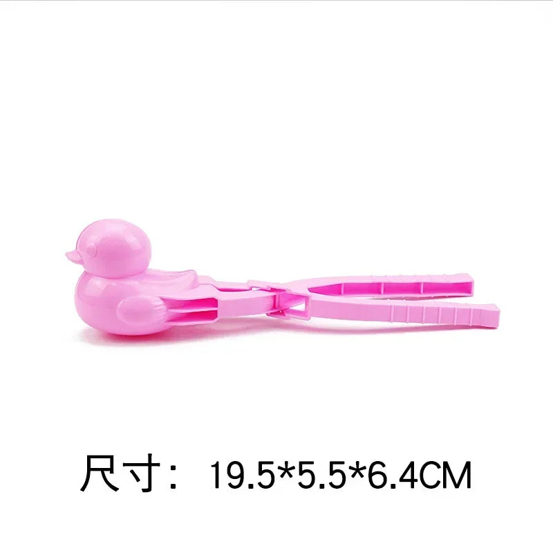 Cute Duck Shaped Snowball Maker Clip Children Outdoor Plastic Winter Snow Sand Mold Tool for Snowball Fight Outdoor Fun Sports