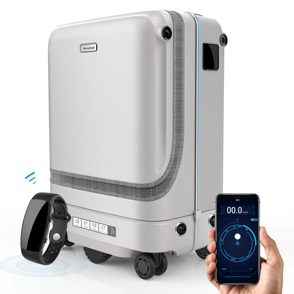 Airwheel Smart Following Suitcase SR5 20 Inch Smart Auto Follow Luggage Aluminum Carry On Smart Suitcase Travel Bags Trolley