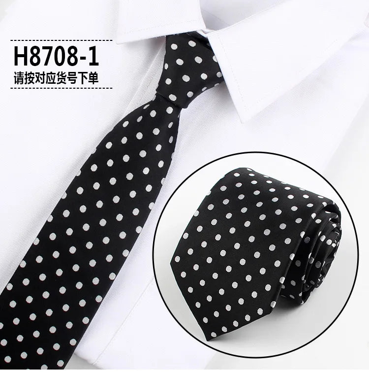 Brand New 2025 Fashion Dot Tie For Mens 8CM Necktie Business Formal Polka Dot Necktie Wedding Gift Orange Blue Red Tie Accessories Gravatas
