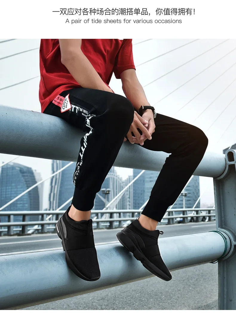 2025 Men Casual Shoes Sneakers Fashion Loafers Comfortable Mesh Mens Shoes Footwear Lightweight Walking Shoes White Size 46 Big Big SALES Now