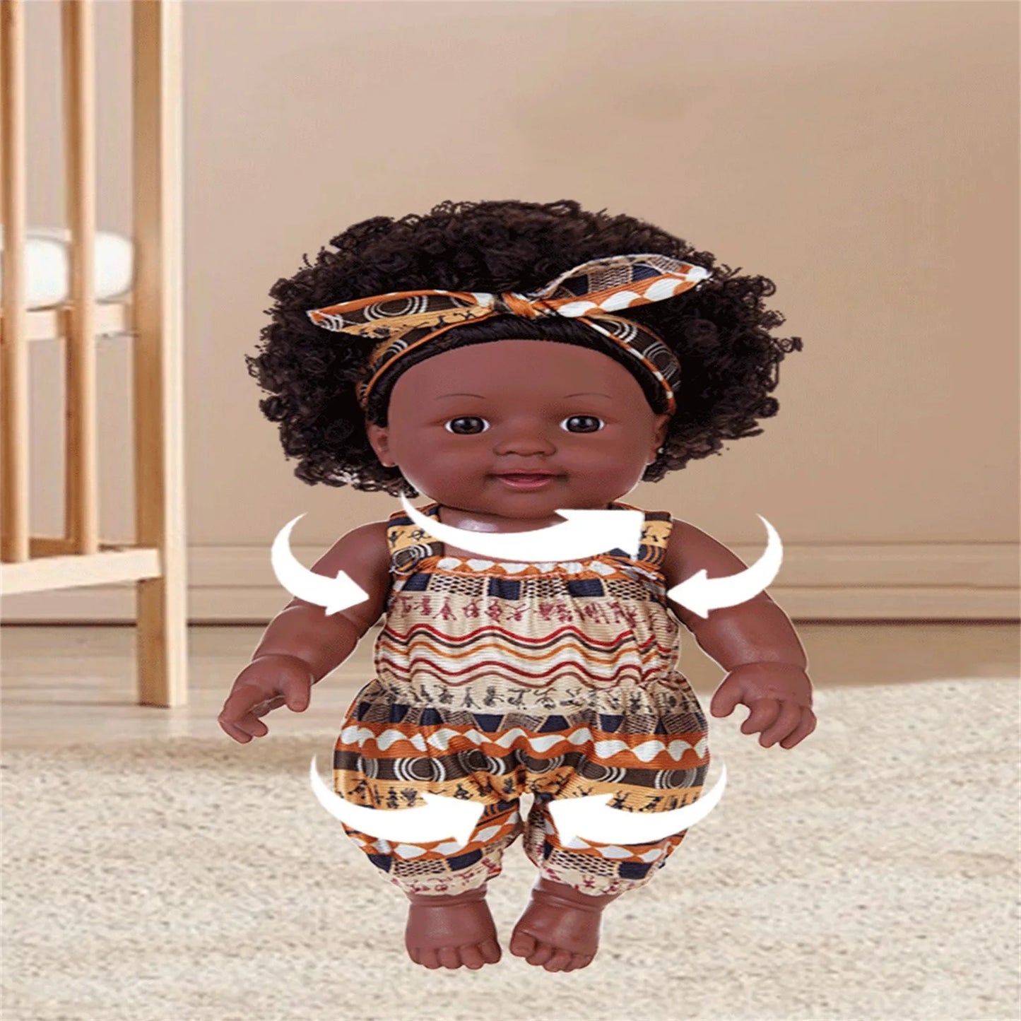 African American Reborn Doll Simulation Black Full Enamel Baby Doll Girl Toys Lifelike Play Dolls Fun Kids Toy Children Gifts
