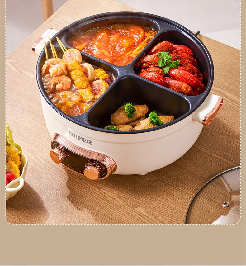 220V/Home split control electric hot pot Yuanyang multi-functional four-palace grid since hi lazy pot