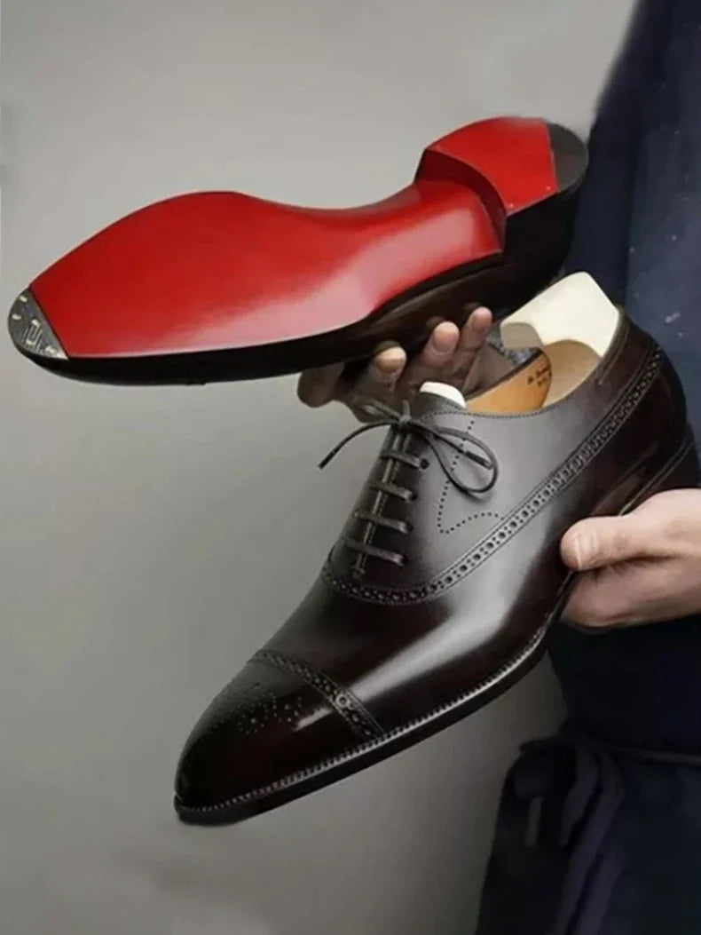 Our New Collections 2024-2025 Men's Formal  Shoes Red Sole Fashion Business Casual Party Banquet Daily Retro Carved Lace-up Brogue Dress Wedding Shoes Size 48