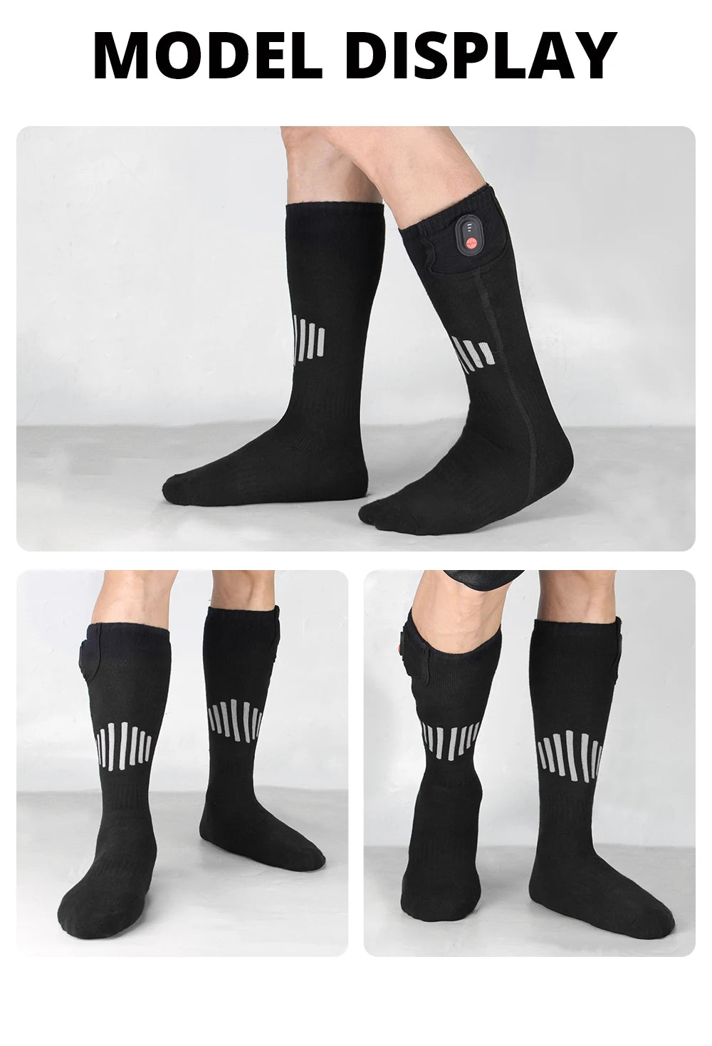 Heated Socks Winter Warmth 5000mAh USB Rechargeable 65℃ Heating Socks Motorcycle Outdoor Heated Boots Snowmobile Skiing Sock