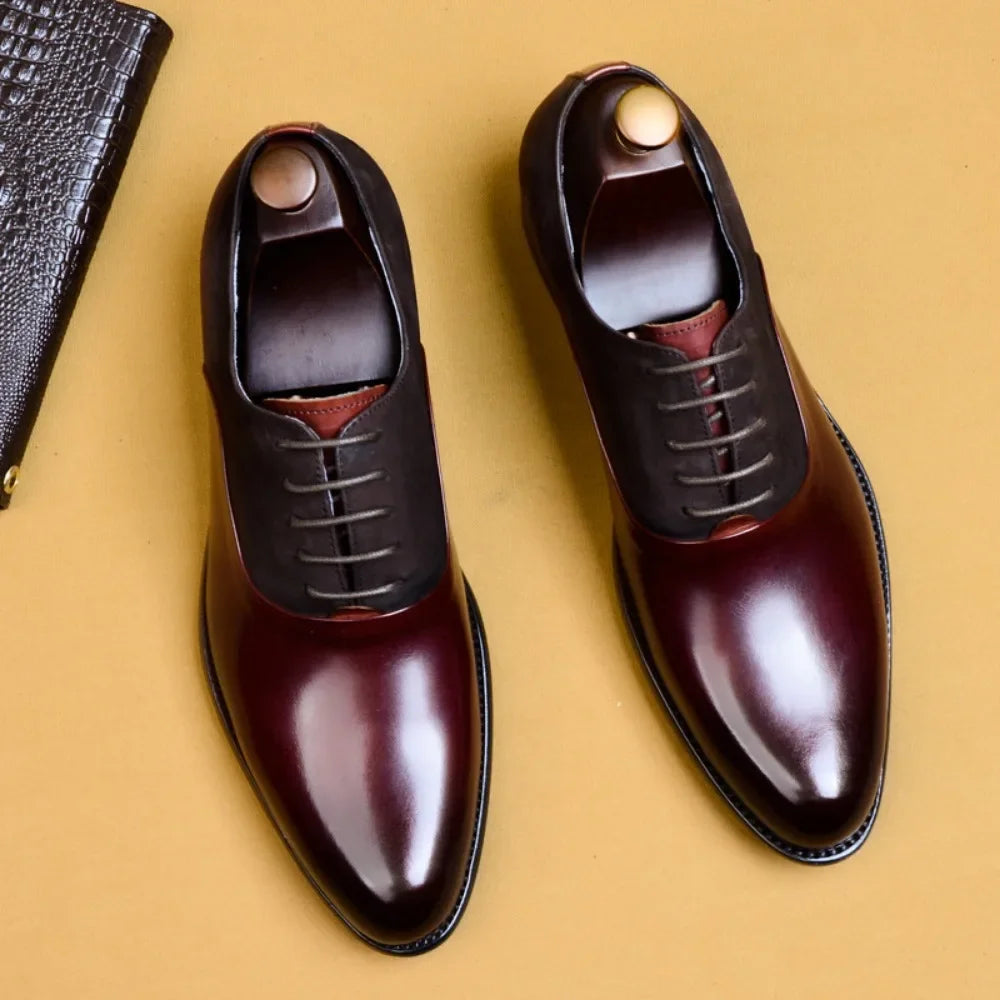 2024 New Italian Handmade Shoes British Style Formal Men's Oxford Shoe Genuine Leather Business Dress Shoes Retro Men's Shoes