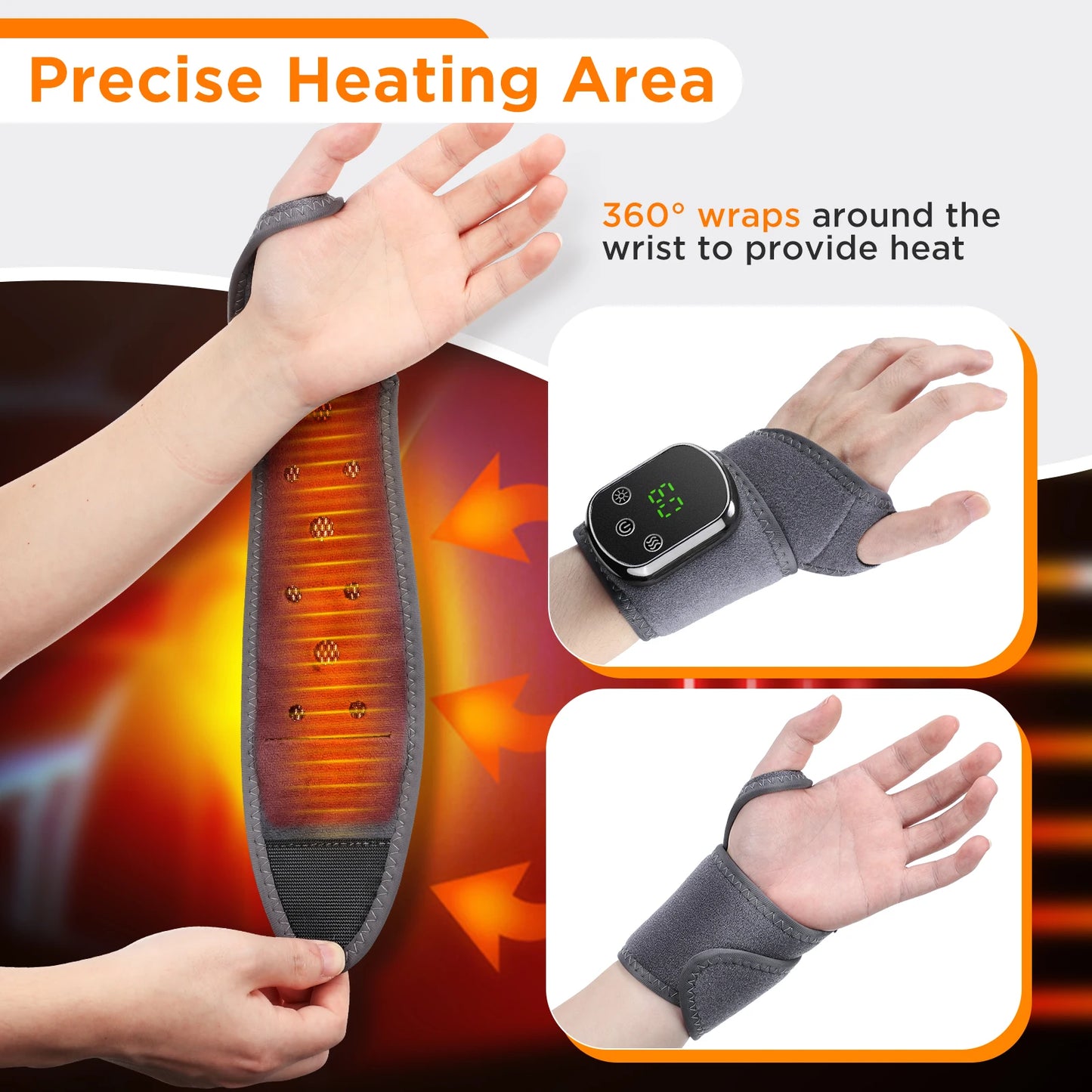 Heating Ankle Massage Belt Electric Hot Compress Vibration Massage Hand Wrist & Foot Ankle Guard Band Carpal Wrap Support Brace