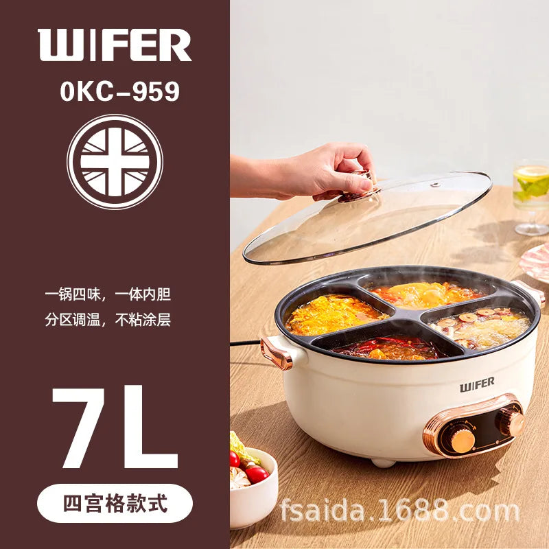 220V/Home split control electric hot pot Yuanyang multi-functional four-palace grid since hi lazy pot