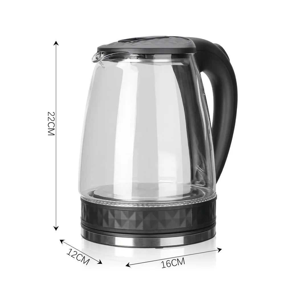 New 2024  2L Electric Glass Kettle With 2000W Kitchen Appliances Keep Warm Function Electric Boiling Tea Pot 110-220V