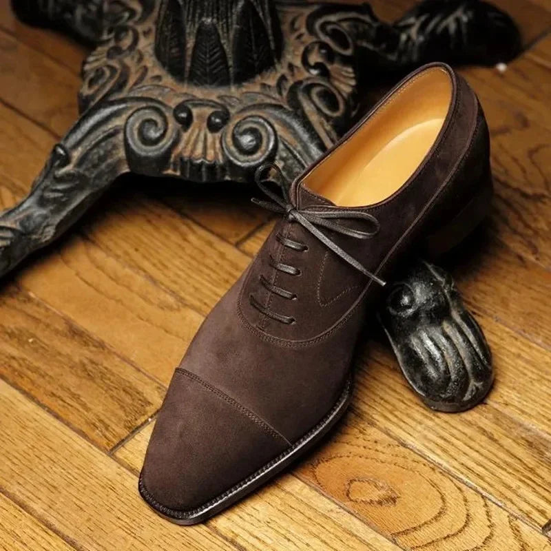 New 2024-2025 Men New Fashion Derby Shoes Pointed Anti Fleece Leather Lace up Business Dress Leather Shoes Black Brown Size 38-48
