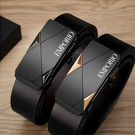 Stylish Men's PU Leather Belt - Fashion Belts for Daily Life, Leisure, Party, Festival, Work, and Business Automatic Buckle