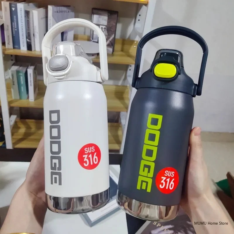 DODGE 950ml/1200ml Stainless Steel Thermo Water Bottle Portable Large Capacity Tumbler Thermos Bottle Sport Travel Insulated Cup