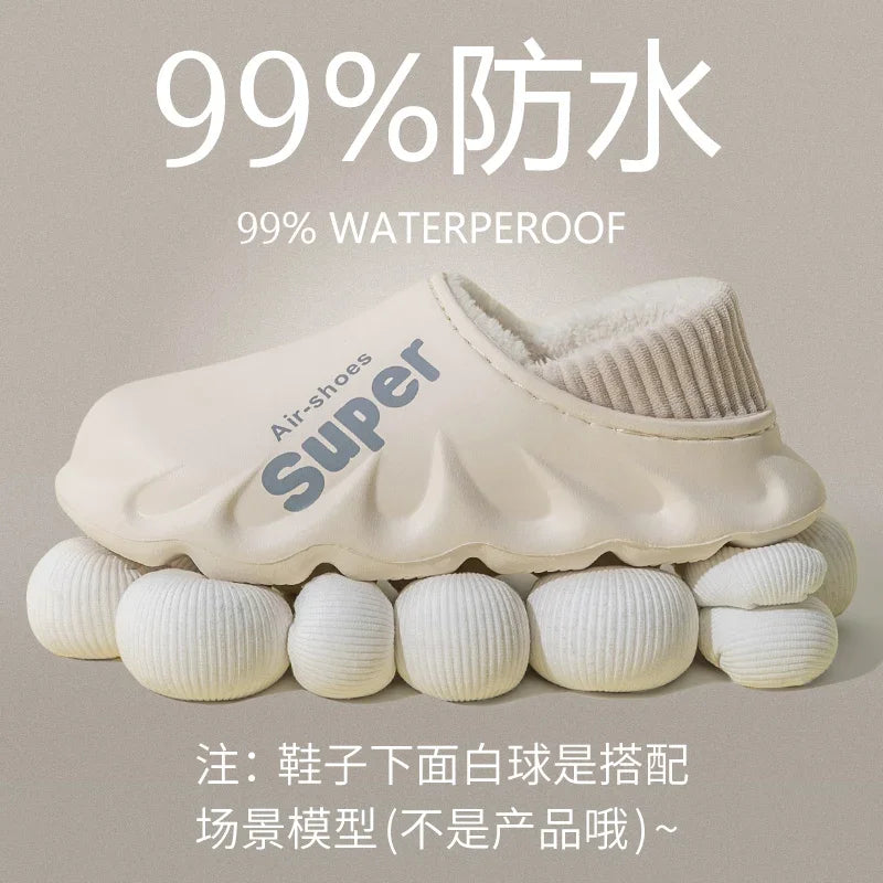 2024-2025 Winter Men Indoor Warm Slippers Plush Waterproof Anti Slip Cotton Shoes for  Women Slip-on Casual Snow Walking Loafers - FREE SHIPPING
