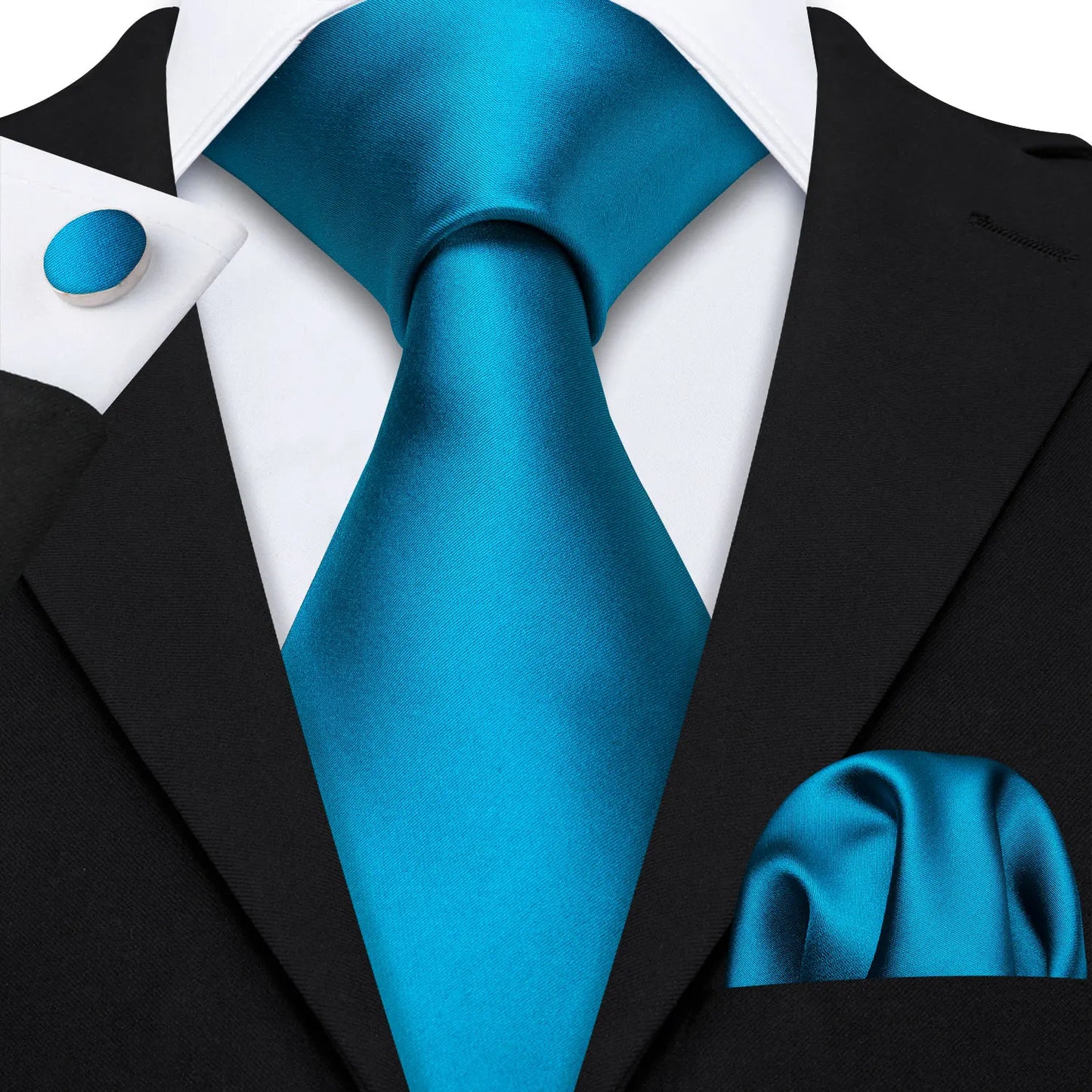 Amazony Epic Green Silk Mens Tie Hanky Cufflinks Set Mint Grass Teal Bottle Sage Pea Green Necktie For Male Wedding Business Party