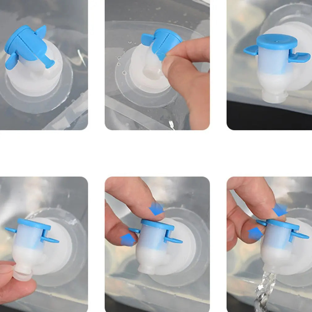 Home Outdoor Folding Portable Water Bag With Faucet Car Water Storage Bag Bucket Emergency Water Bag Sports Riding Bottle