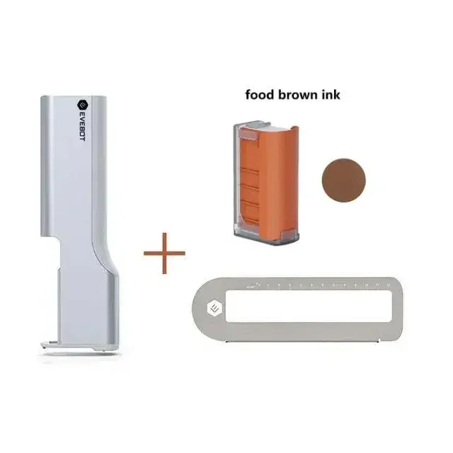 EVEBOT Food Inkjet Printer Handheld DIY Printpen With Auxiliary Ruler Print Size 26*1000 MM Custom Printing for Cafes Bakeries