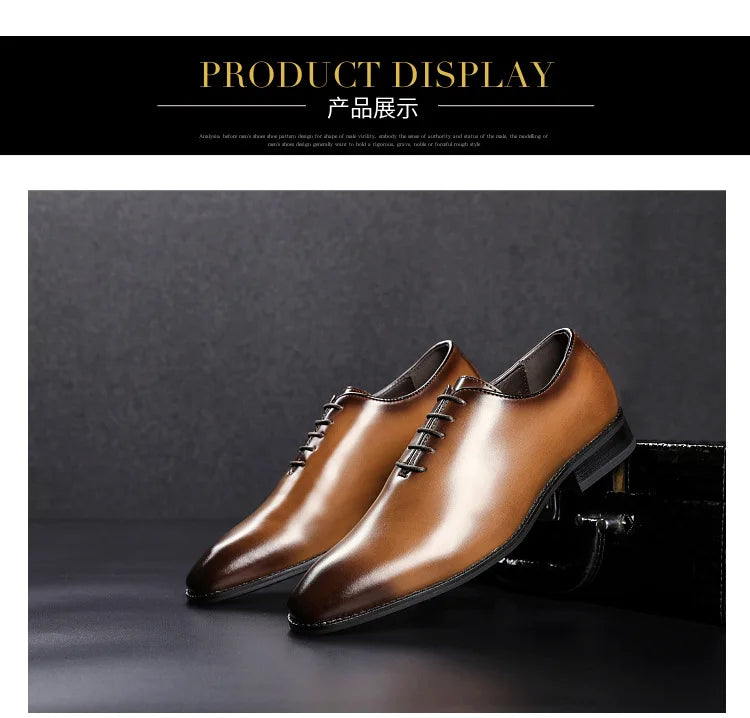 2024 Newest Men Dress Shoes Vintage Designer Business Office Lace-Up Dress Shoes Men Genuine Leather Oxford Shoes For Men