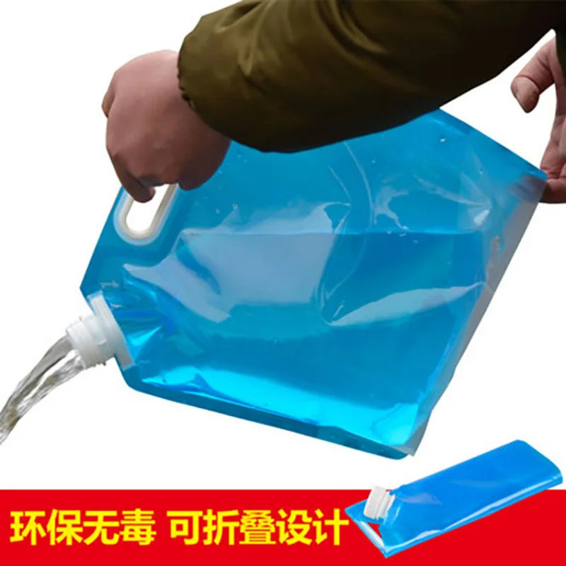 5L/10L Outdoor Camping Water Bag Foldable Water Container Water Can Portable Folding Travel Water Bucket Picnic BBQ Water Tank