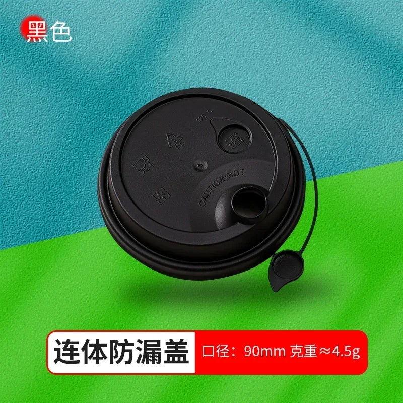 50pcs 90mm Caliber Injection Molded Leak Proof Cup Lids One Time Packaged Milk Tea Coffee Cup Lid Thickened One-piece Cover
