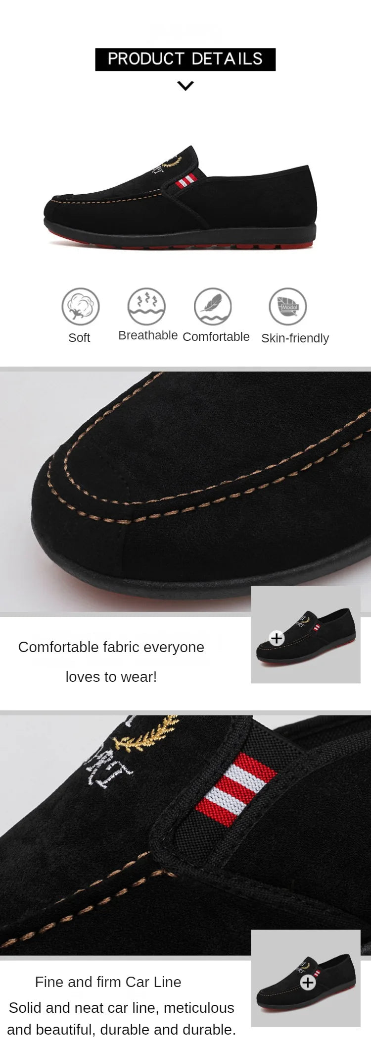 Fashion Slip-on Men's Canvas Shoes Breathable Lightweight Comfortable Men Shoes Summer Men's Casual Shoes Lazy Flat Shoes