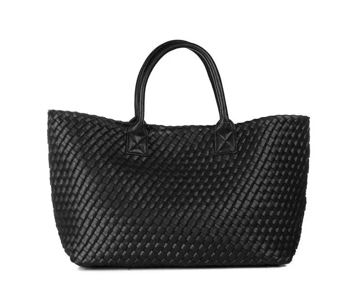 Luxury Woven Tote Women's Handbags Designer Large Shoulder Bags for Women 2025 Fashion PU Shopper Purses Composited Bags Clutch