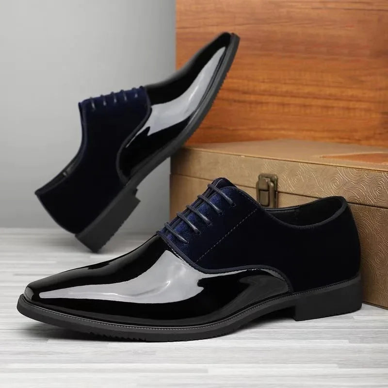 yellow blue red black oxford shoes man eleganti patent leather formal shoes man designer casual business wedding shoes for man