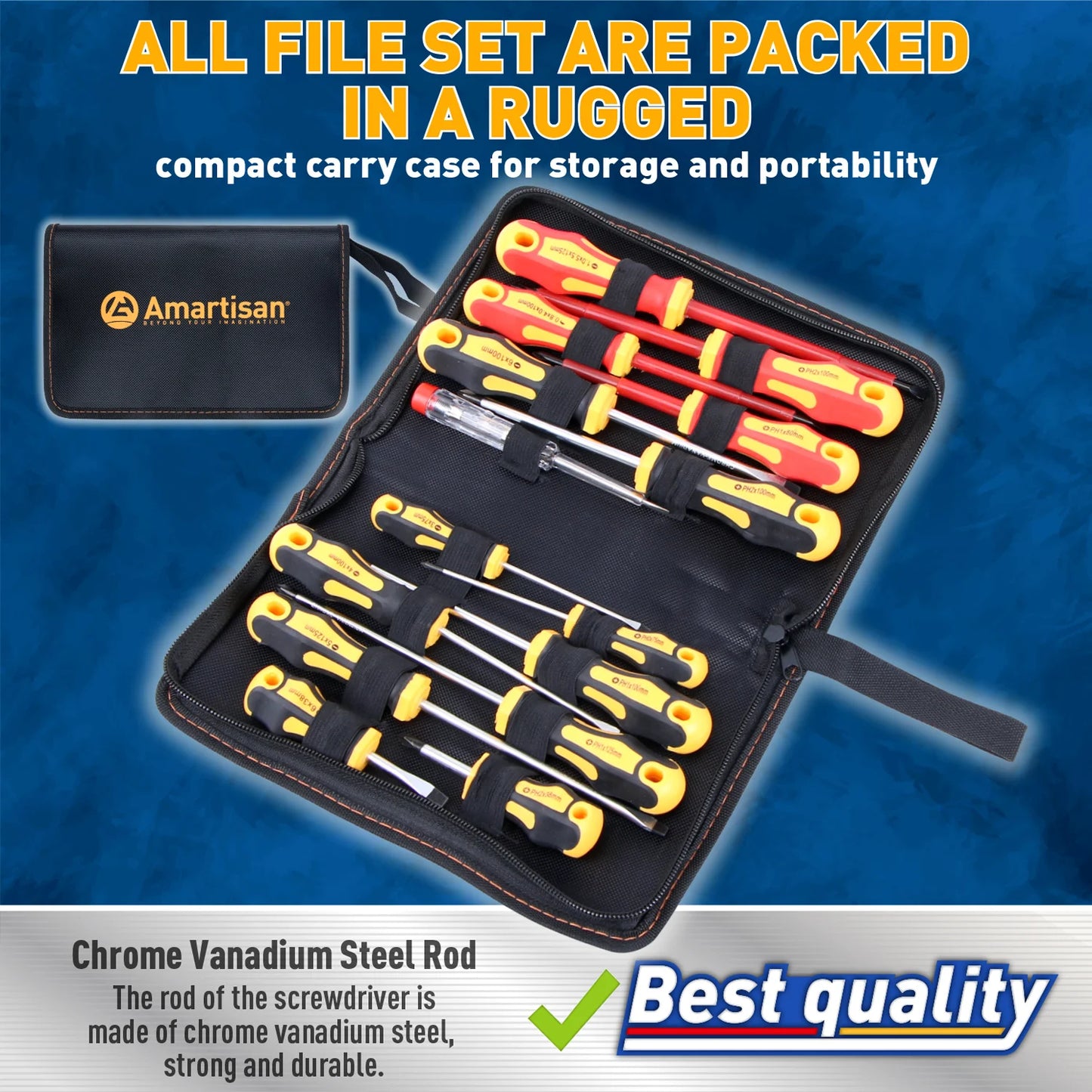 Klein Tools 15 pieces of magnetic screwdriver set including insulated screwdriver cross shaped voltage tester