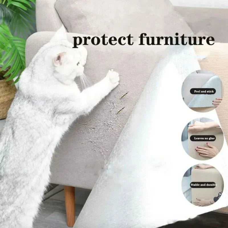 FREE SHIPPING NEW 2024 Scratching Mat Cat Protect Furniture Trimmable Self-adhesive Cat Climbing Blanket Wall Sofa Anti-Cat Scratch DIY Cat Scratch Pad