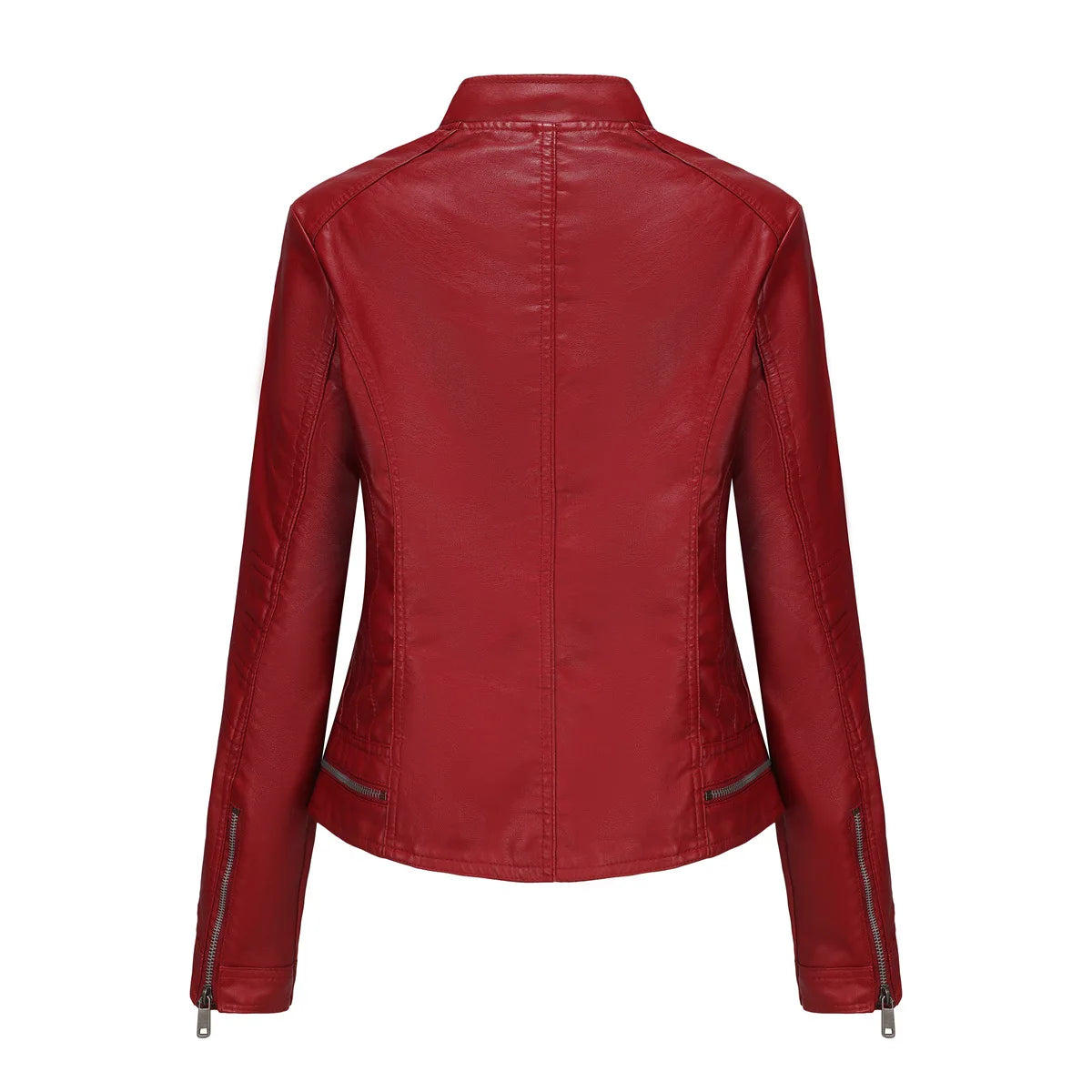 Faux Leather Jackets for Women 2024 Autumn Moto Biker Zipper Jacket Spring Motorcycle Coat Army Green Brown Red Jaqueta Feminina