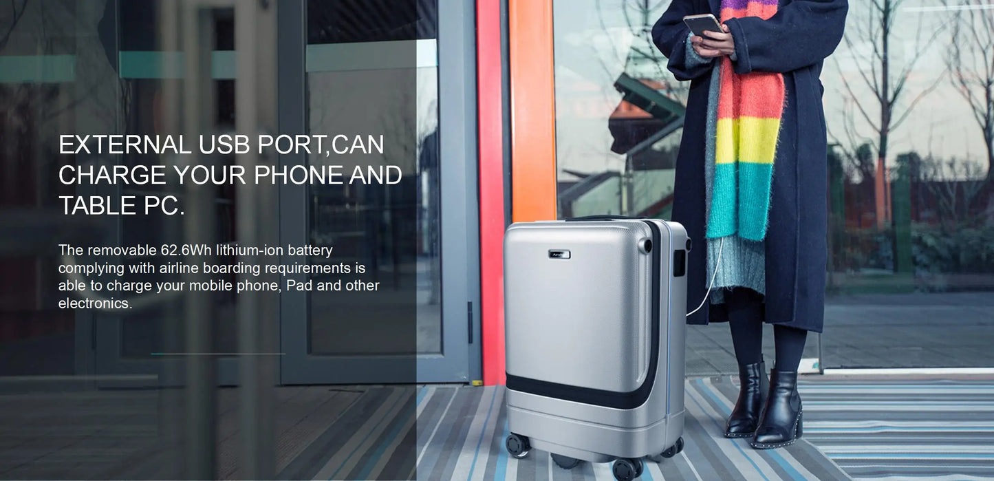 Airwheel Smart Following Suitcase SR5 20 Inch Smart Auto Follow Luggage Aluminum Carry On Smart Suitcase Travel Bags Trolley