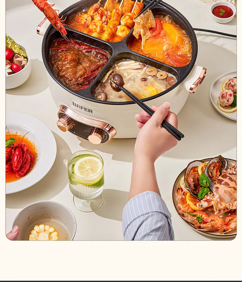 220V/Home split control electric hot pot Yuanyang multi-functional four-palace grid since hi lazy pot