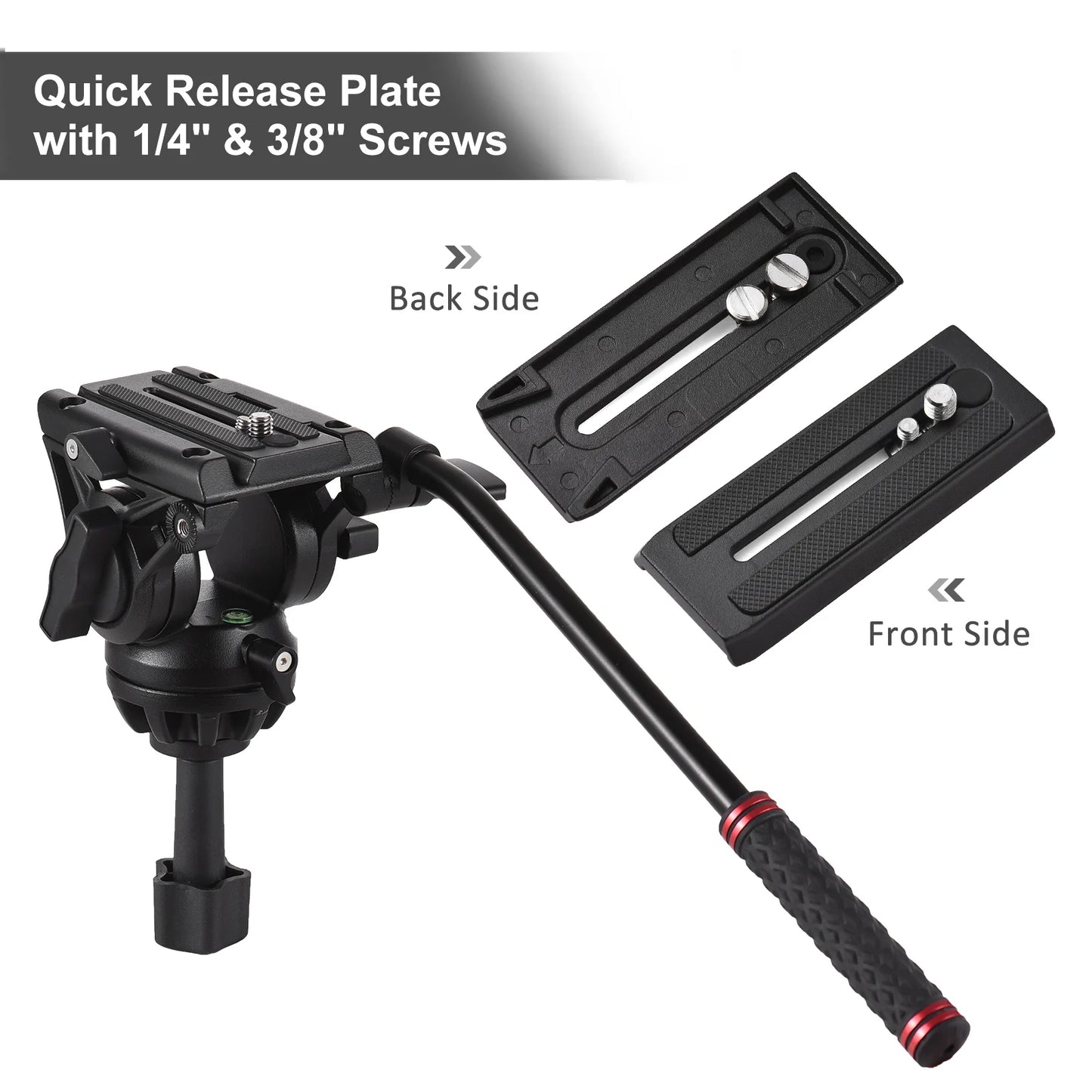 Andoer Professional Camera Tripod Photography Stand with 360° Panorama Fluid Hydraulic Bowl Head  Max. Height 180cm Load 10kg