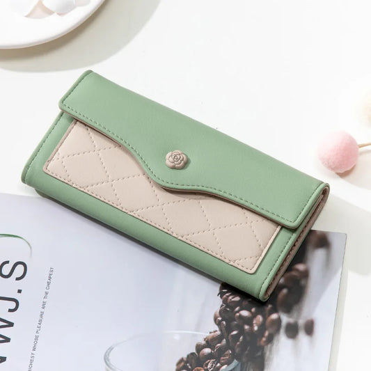 2024 Fashion Brand Long Panelled PU Leather Money Unique Purse Hasp Card Holders Purse High Capacity Female Fashion  Wallets for Women