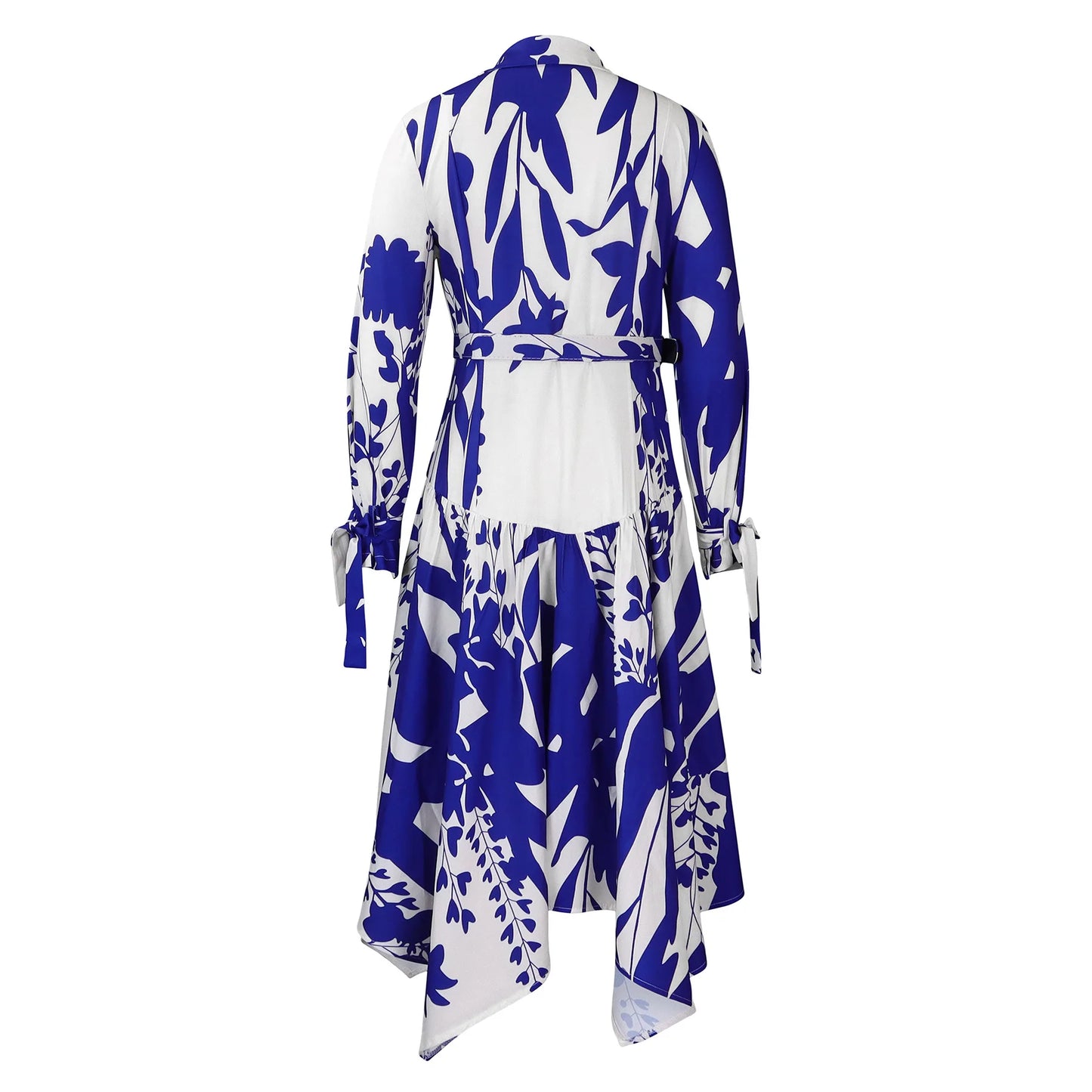 Brand new collection 2024-2025 Europe Plus-size Women's Fashion Fashion New Temperament Printed Irregular Lapel Dress Y2k Dress
