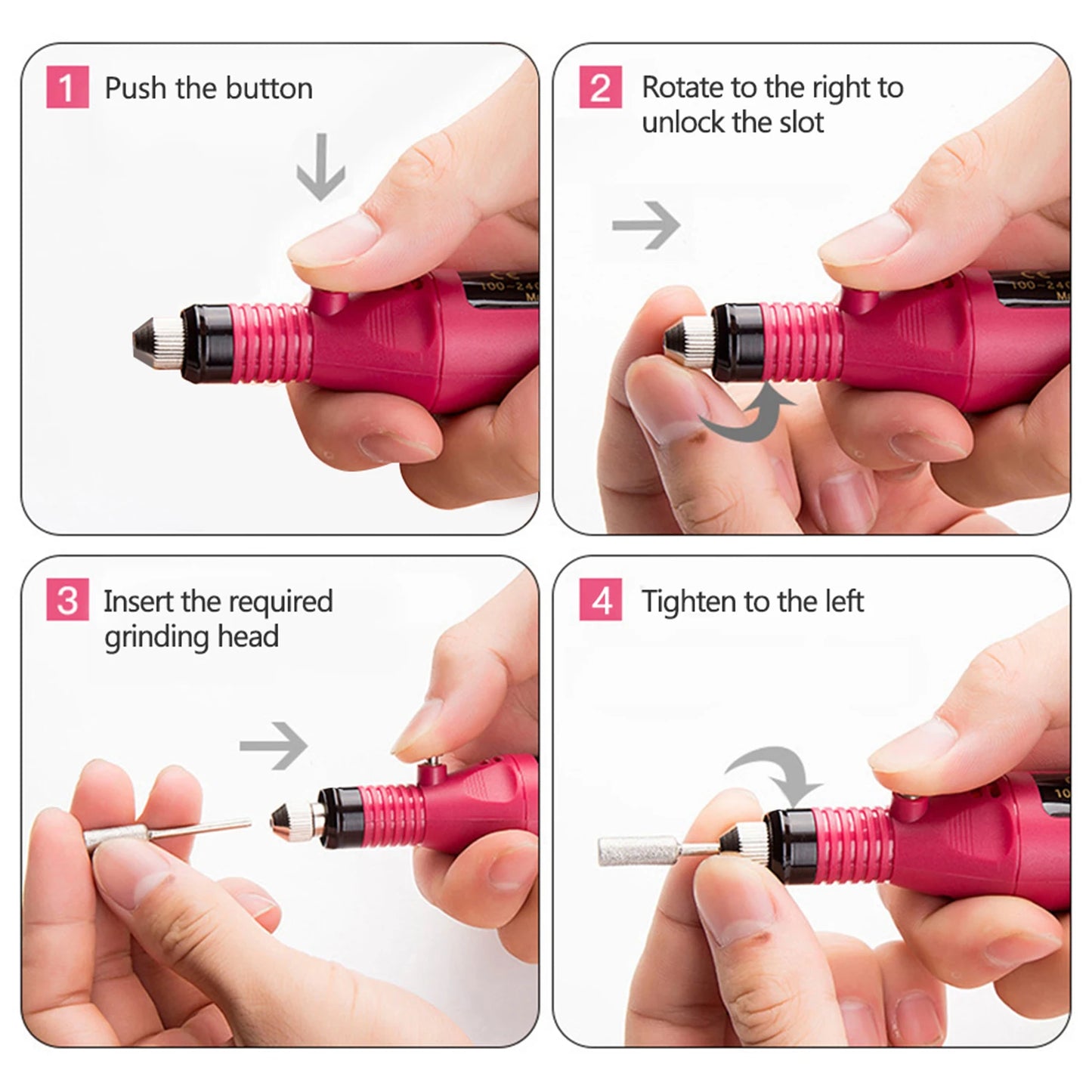 6 Color Portable Nail Polishing Machine NEW Nail Drill Machine Electric Nail Sander Nail Accessories Milling Cutter For Manicure