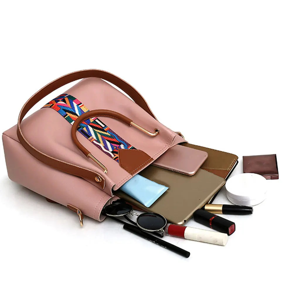 AMAZONY 2024 4psc Fashion Women Shoulder Bags PU Crossbody Bags Wallet New Totes Bag Handbag Clutches Purse Women’s Bag Set