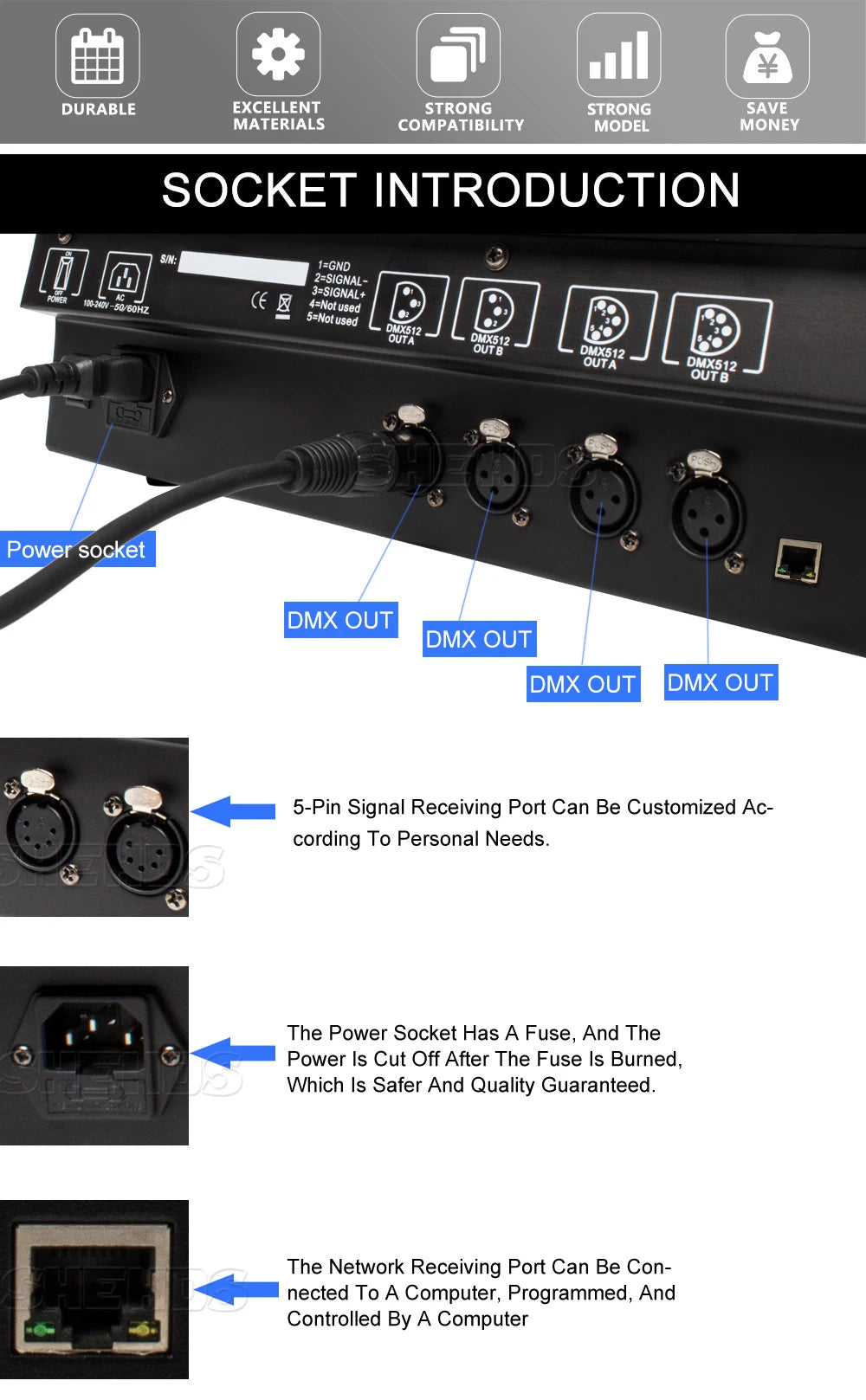 DMX Console 1024 Channels With Case For Professional Stage Lighting Control DJ Disco Nightclub Concert