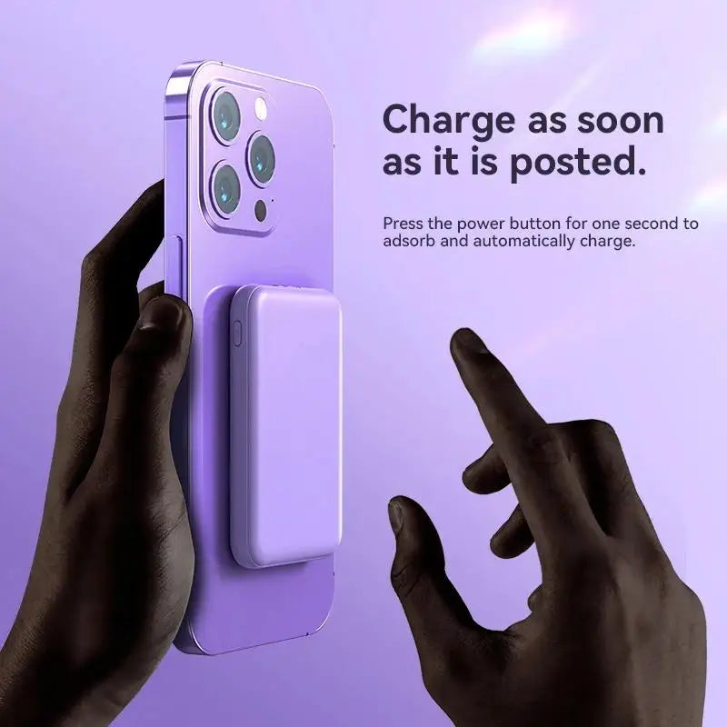 AMAZONY 30000mAh Power Bank Mini Wireless Large Capacity Fast Charge Magnetic Charging For iPhone Xiaomi Magsafe Charge External Battery