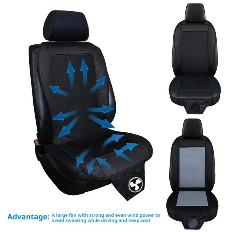 Powered Car Seat Cooler Ventilated Cushion 12V 24V Summer Cooling Pad Fast Air Blowing Reusable Seat Mat car seat covers