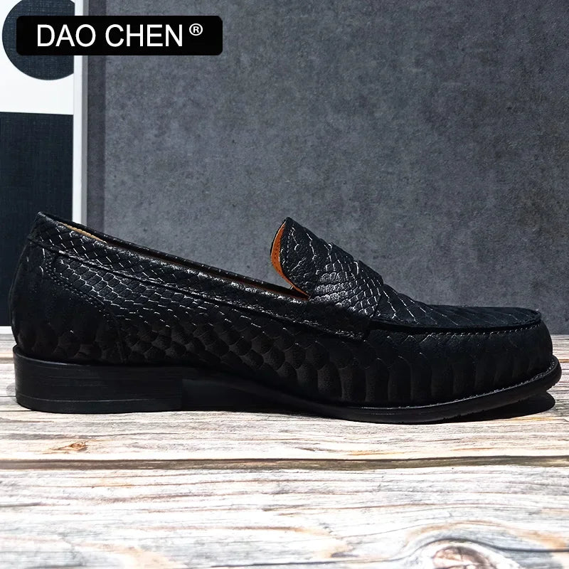 LUXURY MEN LOAFERS SHOES BLACK SLIP ON CASUAL DRESS MAN SHOE WEDDING OFFICE BANQUET SUEDE LEATHER LOAFERS SHOES FOR MEN