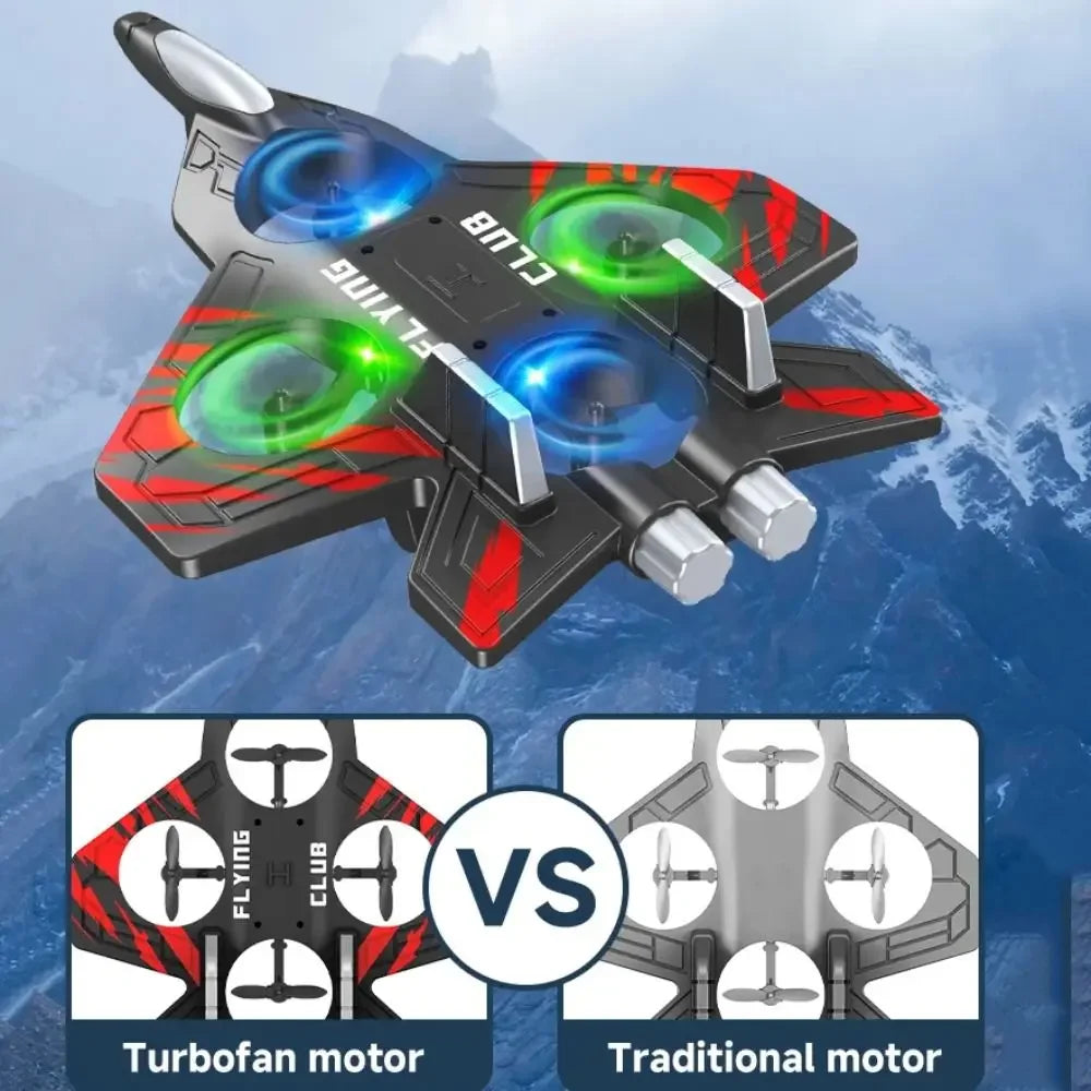 RC Plane 2.4G Remote Control Aircraft Gravity Sensing Helicopter Glider with Light EPP Foam Fighters for Boys Children