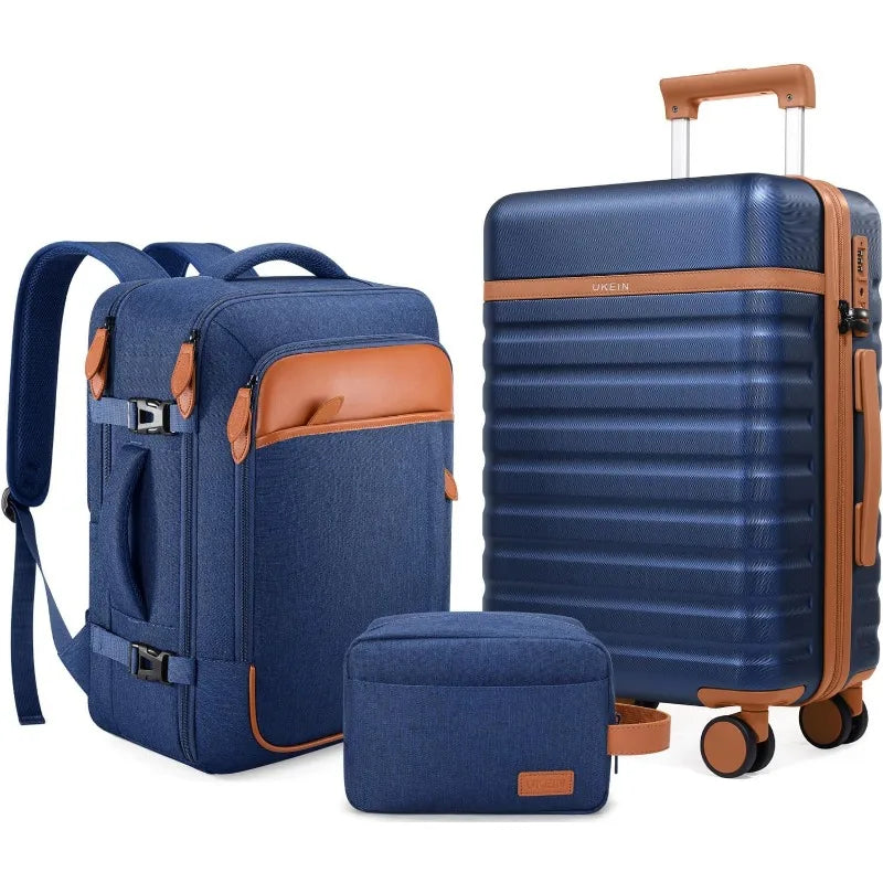 Luggage Sets 3 Piece, Carry On Luggage 20 Inch With Spinner Wheels,PC Hardside Suitcase Set with TSA Lock,Durable Carry(20inch)