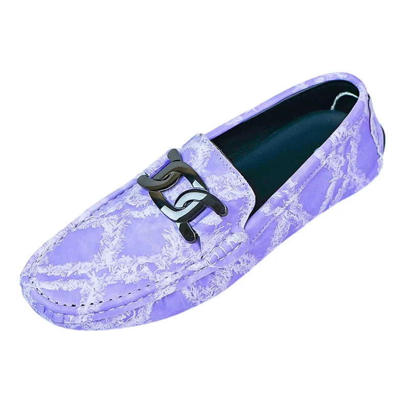 Our 2025 New Fashionable Mens Over Size 38-48 Moccasin Shoes Purple Spring Male Formal Dress Shoes Comfortable Youth Leisure Shoes