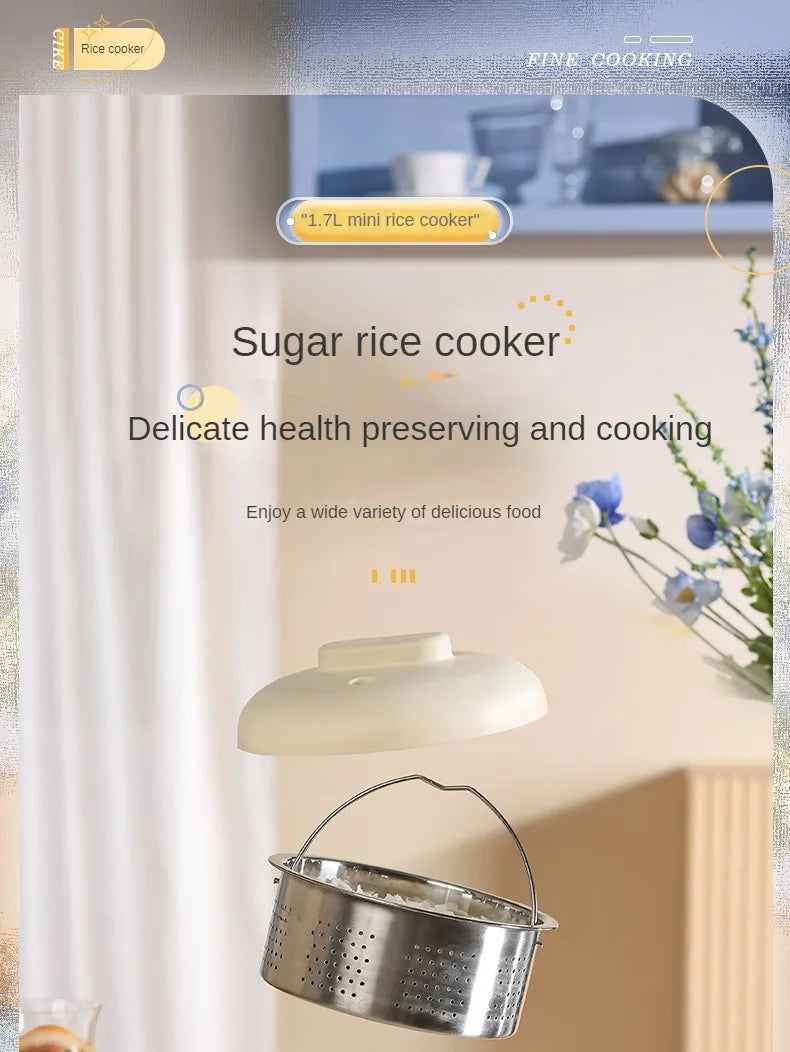 220V Electric Sugar Drained Rice Cooker Home Non-stick Electric Low Sugar Rice Cooker & Sugar draining inner Multi Cooker 1.7L