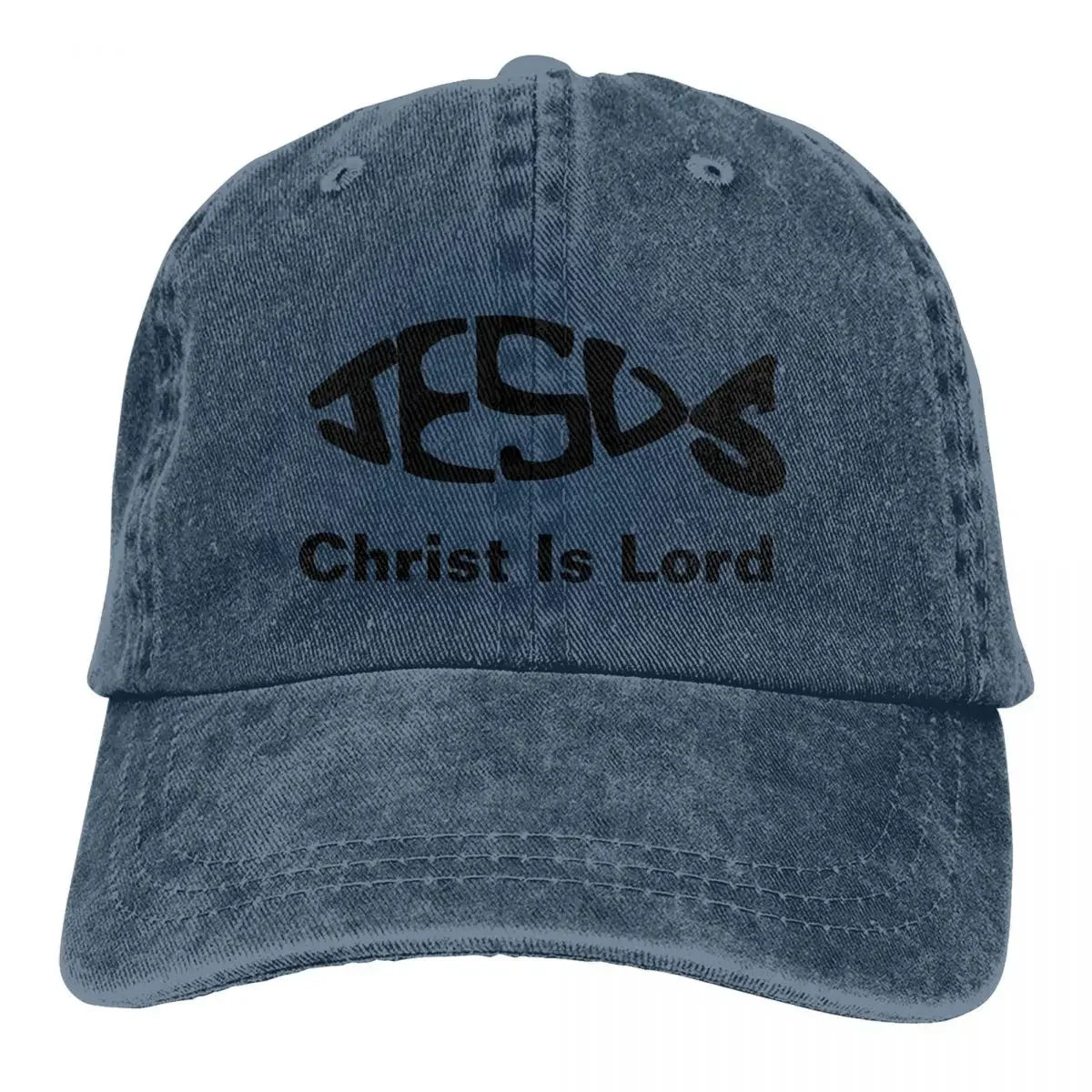 Baseball Cap Jesus- Christ Is Lord Outfit Men Women Casual Distressed Denim Fishing Lover Headwear Gift