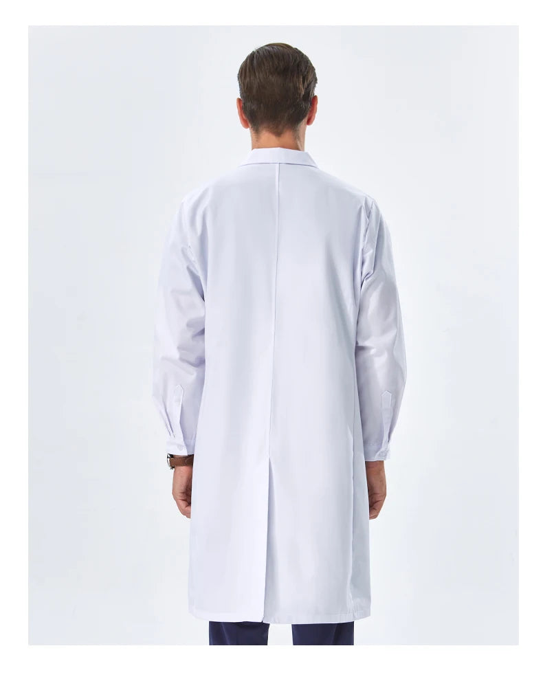 NEW 2024  White Lab Coat for Women Men Students Chemistry Healthcare Professionals Nurse Long Sleeves Doctor Work Robe XK002