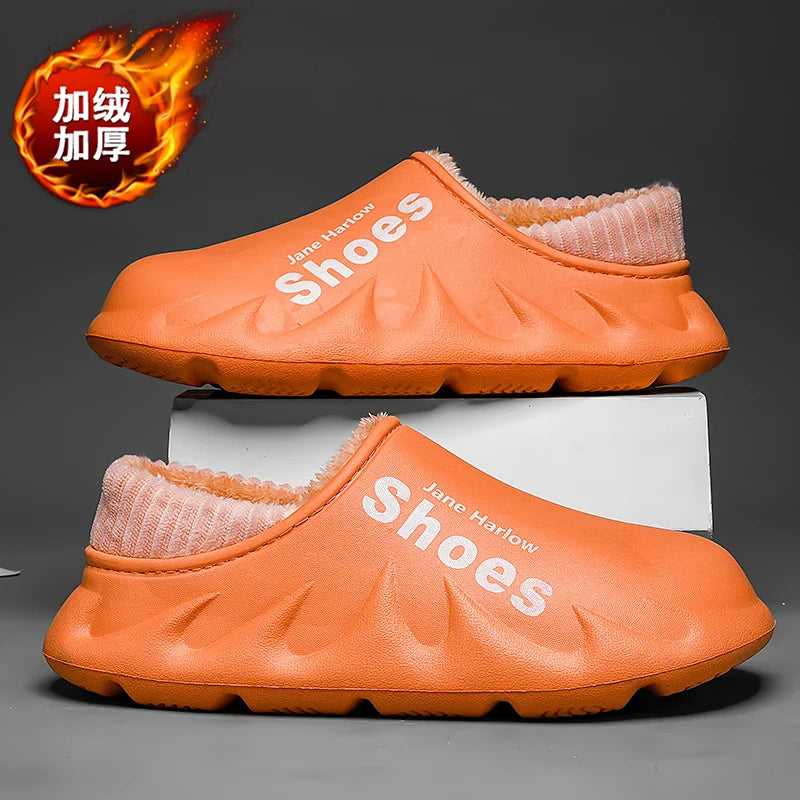 New 2024-2025 Winter and Autumn Cotton Slippers Men Indoor Warm Home Shoes Multi-Color Waterproof Soft Thick Sole Furry Women Men Slides EVA - FREE SHIPPING