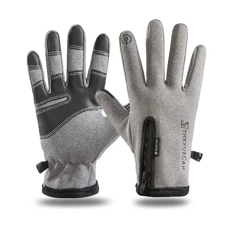Motorcycle Gloves Winter Thermal Fleece Lined Winter Water Resistant Skin-friendly Touch Screen Outdoor Moto Riding Ski Gloves