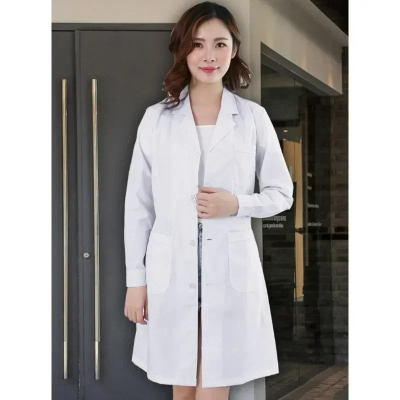 Nurse Overalls White Coat Female Long-sleeved Doctor's Uniform Short-sleeved Doctor Lab Coat Laboratory College Chemistry