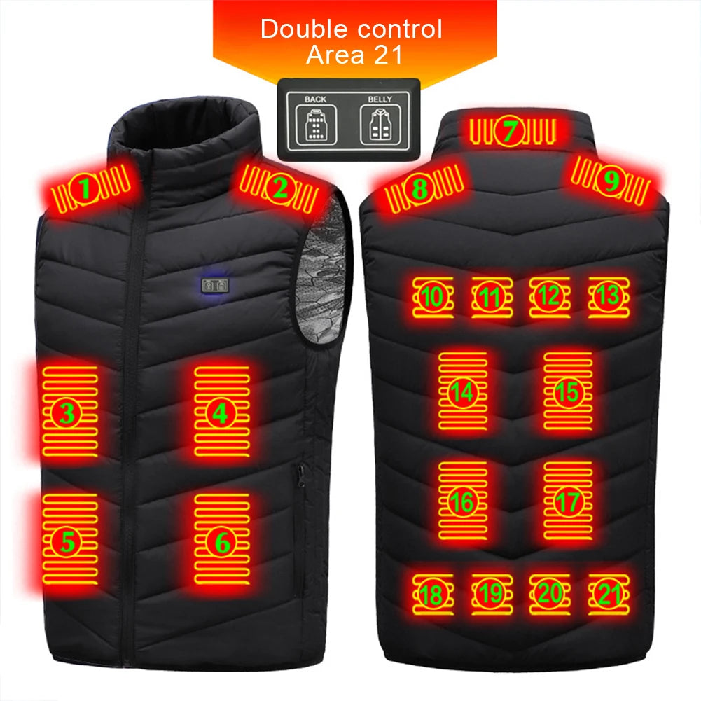 USB Heated Vest Winter Electric Heated Jackets Sportswear Heated Coat for Men and Women Outdoor Skiing Hiking Buy one and get a free Laptop Stand